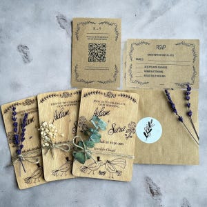 Unique wedding invitation, Wooden wedding invitation, floral wedding invitation, wedding invitation ideas