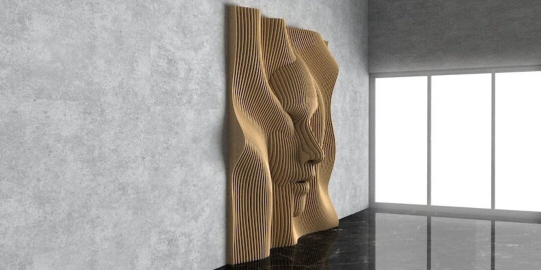 MDF Parametric Wall Art Face Custom Size and Color Wood Wall Décor
