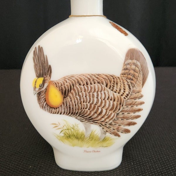 Vintage 1969 - Dant Distillery Field Birds Series "Prairie Chicken" - No. 3 - Milk Glass Decanter