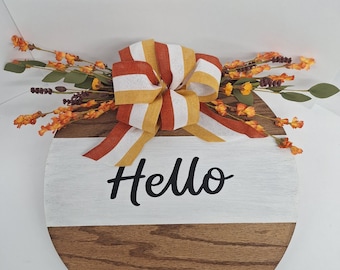 Hello Fall Door Hanger, Fall Door Wreath, Personalized, Fall Door Hanger, Gift, Fall Sign, Fall Wreath, Fall Decor|