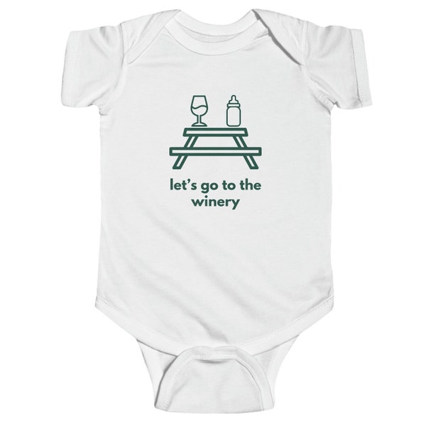 Let's Go to the Winery - Baby Bodysuit, Vineyard, Kids Play, Cool Parents, Baby Bottle, Outdoors, Explore, Adventure, Wine Onesie, Picnic