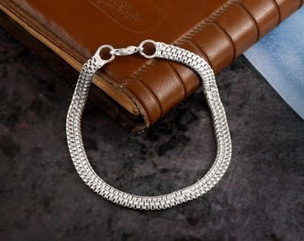 Silverarmband, sterlingsilver, silverlänkarmband för kvinnor, kedjerarmband i 925 silver, kedjerarmband för kvinnor i sterlingsilver