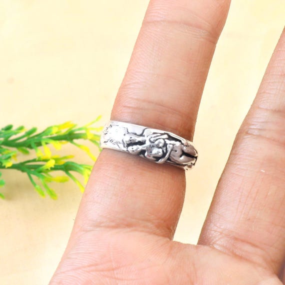 Anello per amanti in argento sterling, anello per partner, anello
