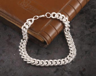 Silverarmband, sterlingsilver, silverlänkarmband för kvinnor, kedjerarmband i 925 silver, kedjerarmband för kvinnor i sterlingsilver