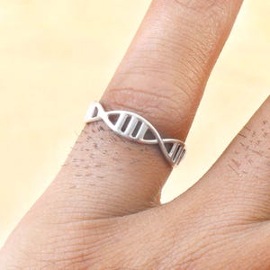 Dna Ring-Dna Ring-Science Ring-Chemistry Ring-Molecule Ring-Sterling Silver Dna Ring-Biology Ring