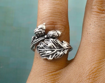 Olive Tree Branch Peace Rings for Women, 925 Silver Handmade Jewellery, Green Leaf Ivy Ring, Minimalist Ring for Sisters, Christmas Gift