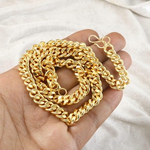 Gold Cuban Link Chain Necklace, Thick Curb Chain Necklace Gold, Cuban Link Chain Men, Cuban Chain Necklace for Women, Simple Gold Chain