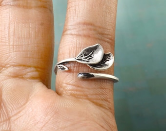 Olive Tree Branch Peace Rings for Women, 925 Silver Handmade Jewellery, Green Leaf Ivy Ring, Minimalist Ring for Sisters, Christmas Gift