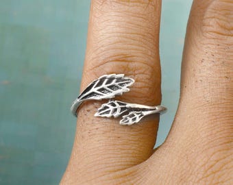 Olive Tree Branch Peace Rings for Women, 925 Silver Handmade Jewellery, Green Leaf Ivy Ring, Minimalist Ring for Sisters, Christmas Gift