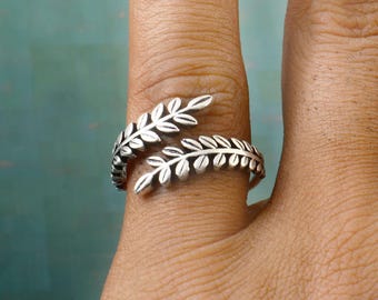 Silver Leaf Ring Olive Leaf Ring Silver Leaf Ring Handmade Silver Ring Greek Jewellry Gift For Her Mother's Day Gift leaf Jewellery