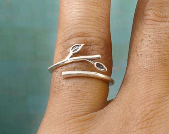 Silver Leaf Ring Olive Leaf Ring Silver Leaf Ring Handmade Silver Ring Greek Jewellry Gift For Her Mother's Day Gift leaf Jewellery