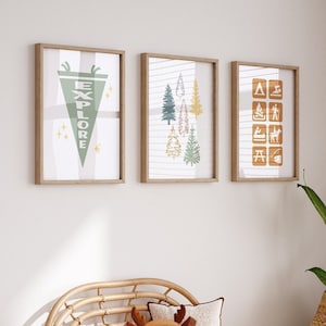 Nationalpark inspiriertes Kinder Kunst-Bundle | Nationalpark-Gärtnerei | Natur Kinderzimmer | Lager Nursery | Camping Thema | Abenteuer-Themenzimmer