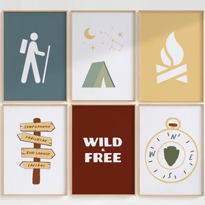 National Park Inspired Kids Art Bundle | National Park Nursery | Camping Nursery | Outdoor Adventure Room | Nature Kids Room | Camp theme