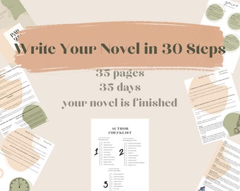 30 Steps To Write a Novel || Character Workbook || Villain Workbook || Printable Writing Planner, Character Profile Writing, Plot, Setting