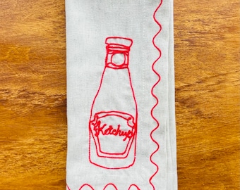 Individual Embroidered Food Condiment Napkin