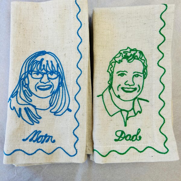 Embroidered Individual Portrait Napkin