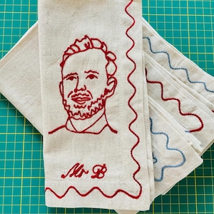 Embroidered Individual Portrait Napkin