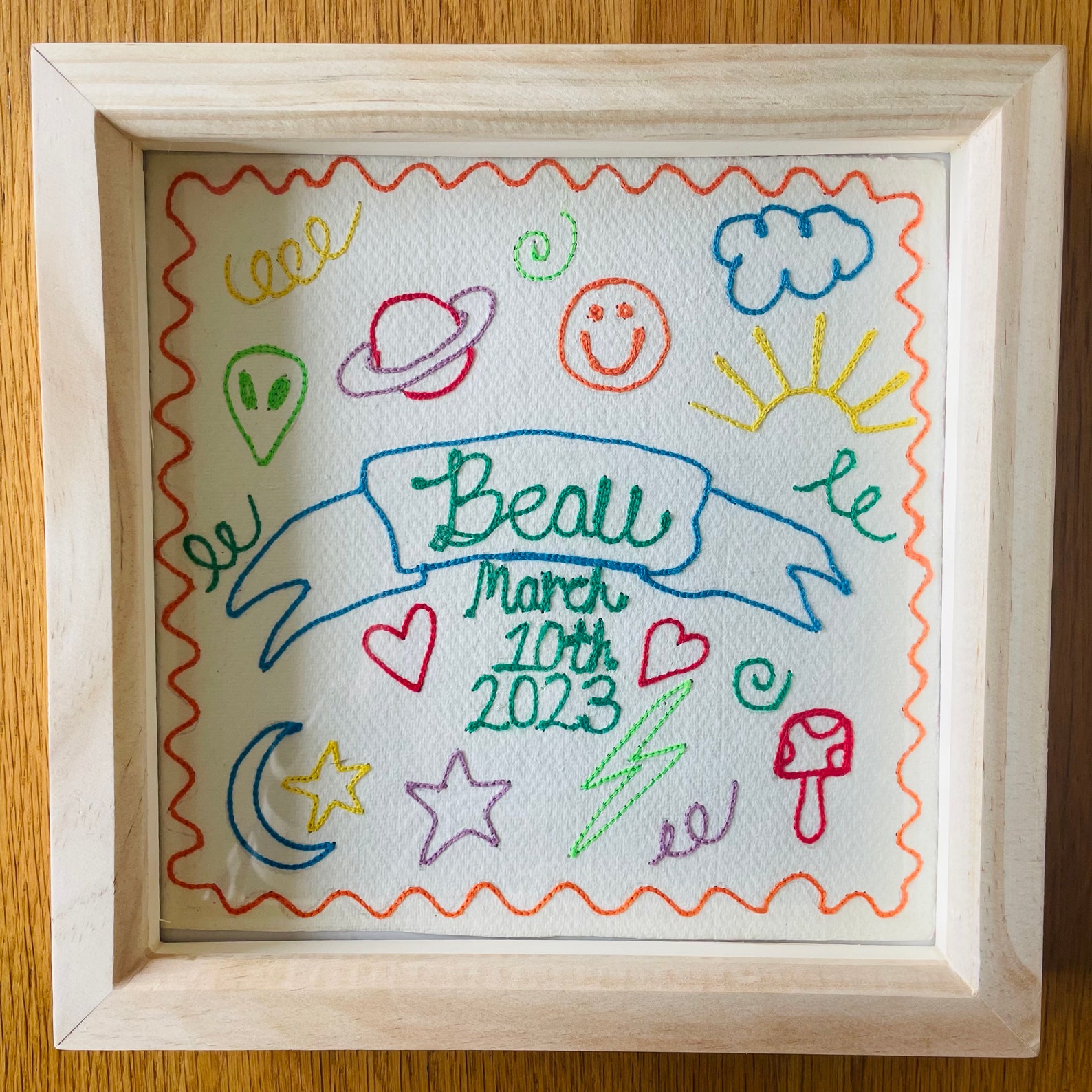Initial Print Fabric Applique Art Framed/unframed - Etsy