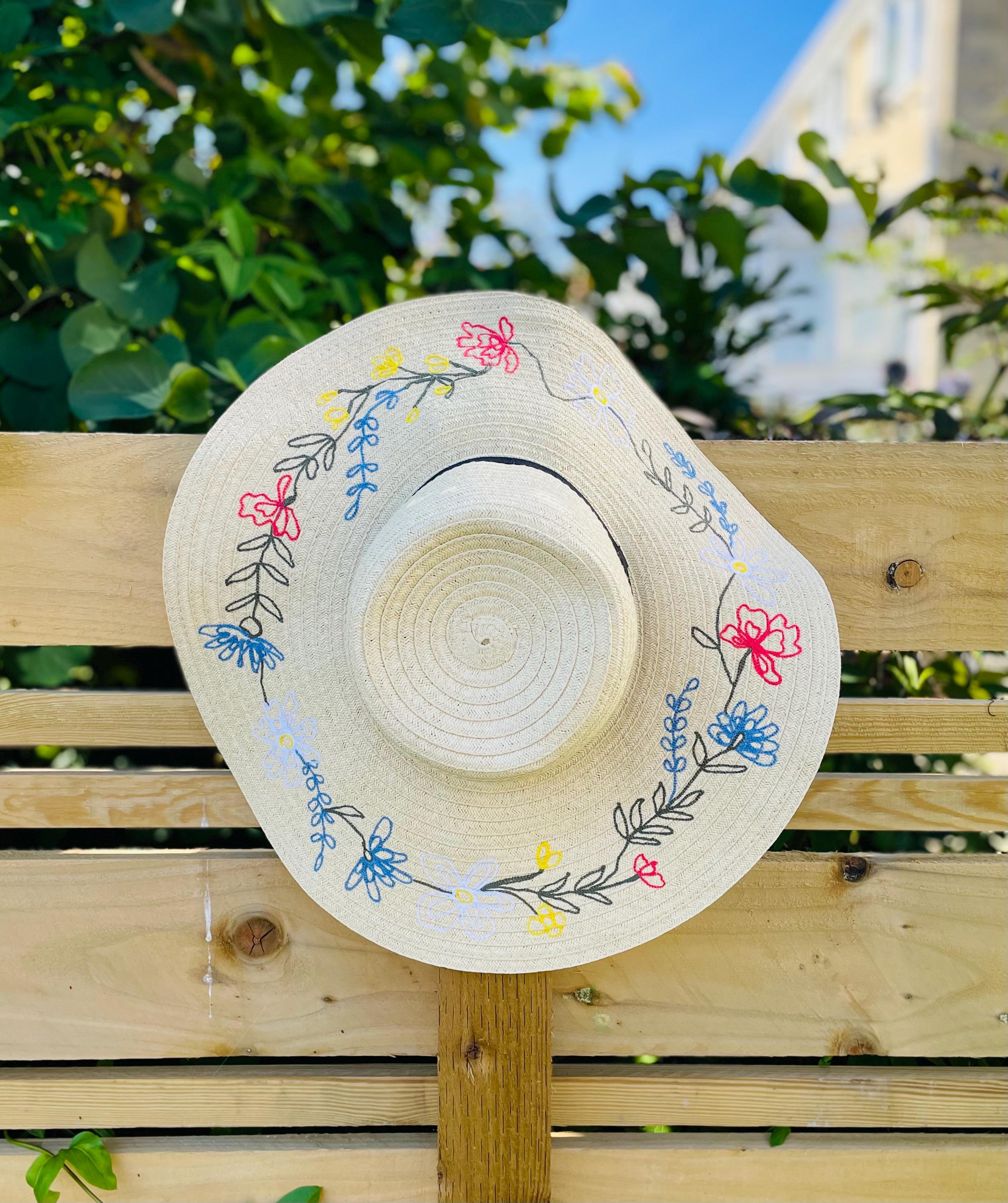Wild Flower  Embroidered Sun Hat