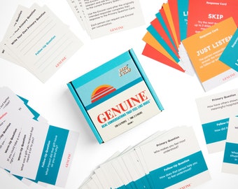 GENUINE - Real Conversations That Feel Like Hugs - Wholesome Question Cards and Conversation Guide - Birthday / Wedding / Housewarming Gift