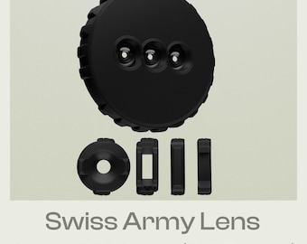 Swiss Army Lens for Canon RF-Mount (full frame only) | 5-in-1 modular lens | 3D Wiggle Effect, Disposable Camera Look and more
