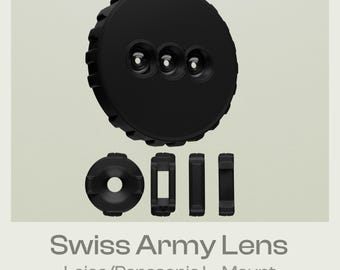 Swiss Army Lens for Leica/Panasonic L-Mount (full frame only) | 5-in-1 modular lens | 3D Wiggle Effect, Disposable Camera Look and more