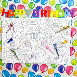 Happy birthday coloring sheet