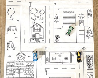 Hoja para colorear de la ciudad