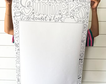 Página para colorear de lista de deseos de verano