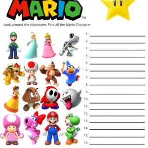Super Mario Scavenger Hunt - Etsy