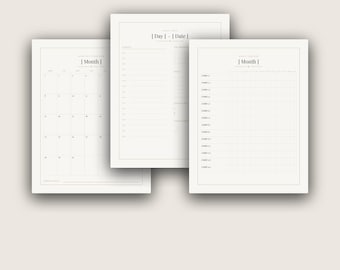 Editorial Daily Planner PDF | Minimalist Gold, Charcoal, Ivory (Digital Download)