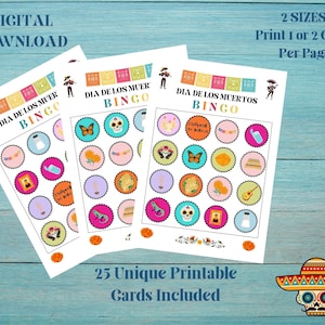 25 Dia de Los Muertos Bingo Game Cards, Day of the Dead Party, Halloween Game, Day of the Dead Bingo, Classroom Games, Autumn / Fall