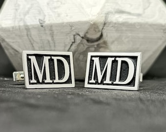 Personalized Sterling Silver Logo Cufflinks, Handmade Wedding Gift