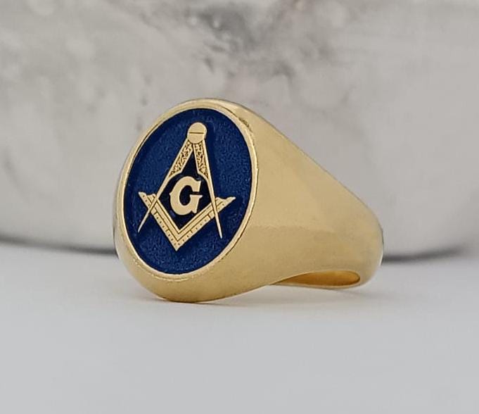 Porte-clés Cuir Avec Symbole Maçonnique Compas Et équerre - Chromé émaillé