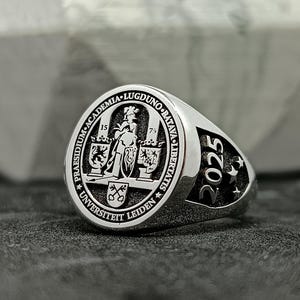 University Ring / College Class Ring / Senior Class Ring / High School Ring / Family Crest Signet Ring  / Christmas Gift / School Ring