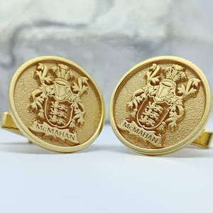 Personalized Sterling Silver Cufflink with Family Crest, Custom Own Logo groomsmen gifts, Special Gift for Him