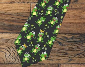 Frog Tie, Animal Tie, Reptile Tie, Frog Necktie Gift, Novelty Tie, Biology Tie Gift, Passover Tie Gift