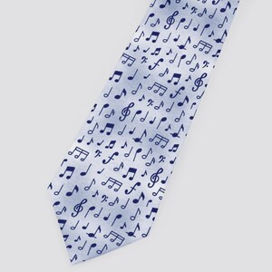 Blue Music Notes Tie Watercolor Musical Necktie Gift for Musicians Music Teachers Band Concerts Piano Teacher Choir Neck Tie Gift