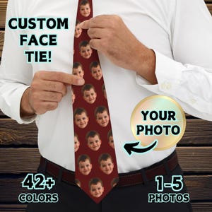 Custom Face Tie, Personalized Photo Tie, Custom Photo Tie Gift, Fun Tie, Customized Face Neck Tie Gift for Birthday Anniversary Father's Day