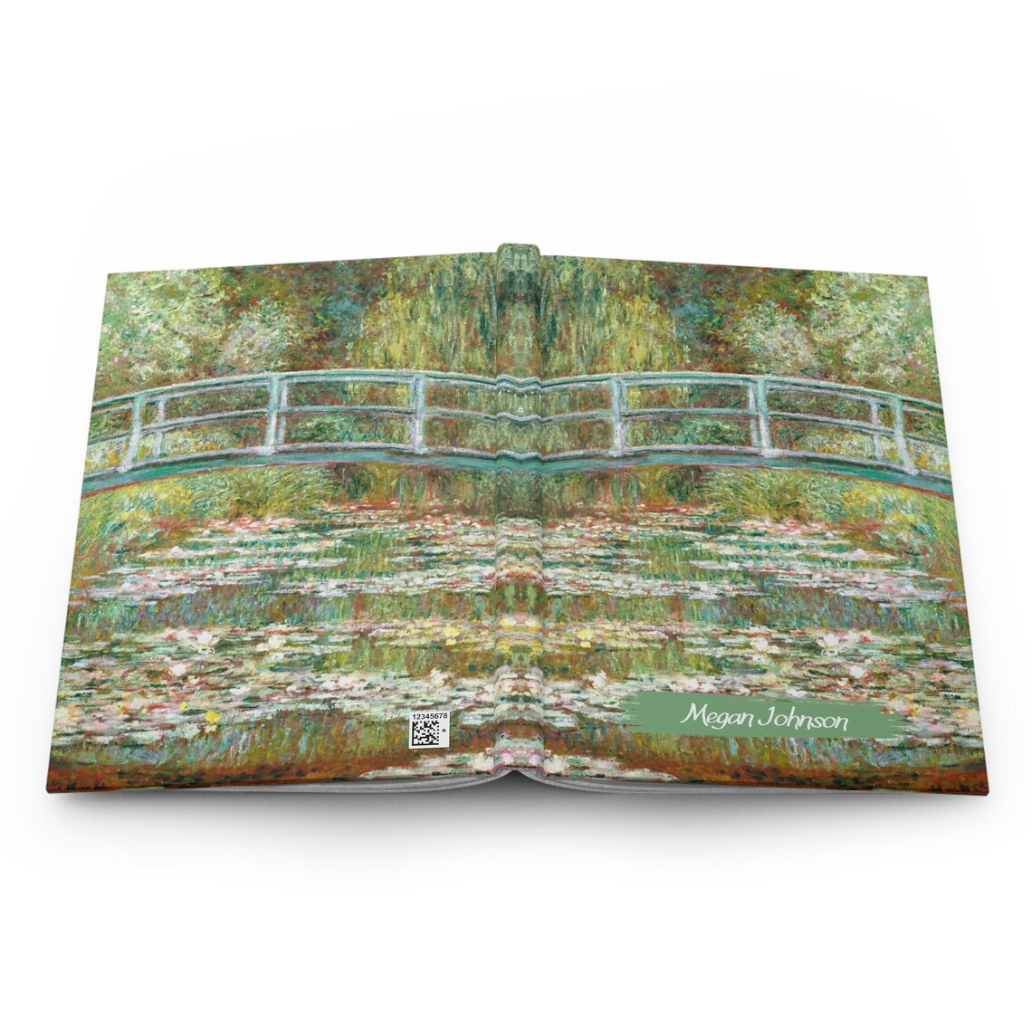 Custom Name Claude Monet Waterlily Bridge Notebook Personalized Fine ...