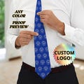 Custom Logo Tie Personalized Photo Company or Business Logo Necktie Corporate Branding Office Employee Gift Custom Color Options