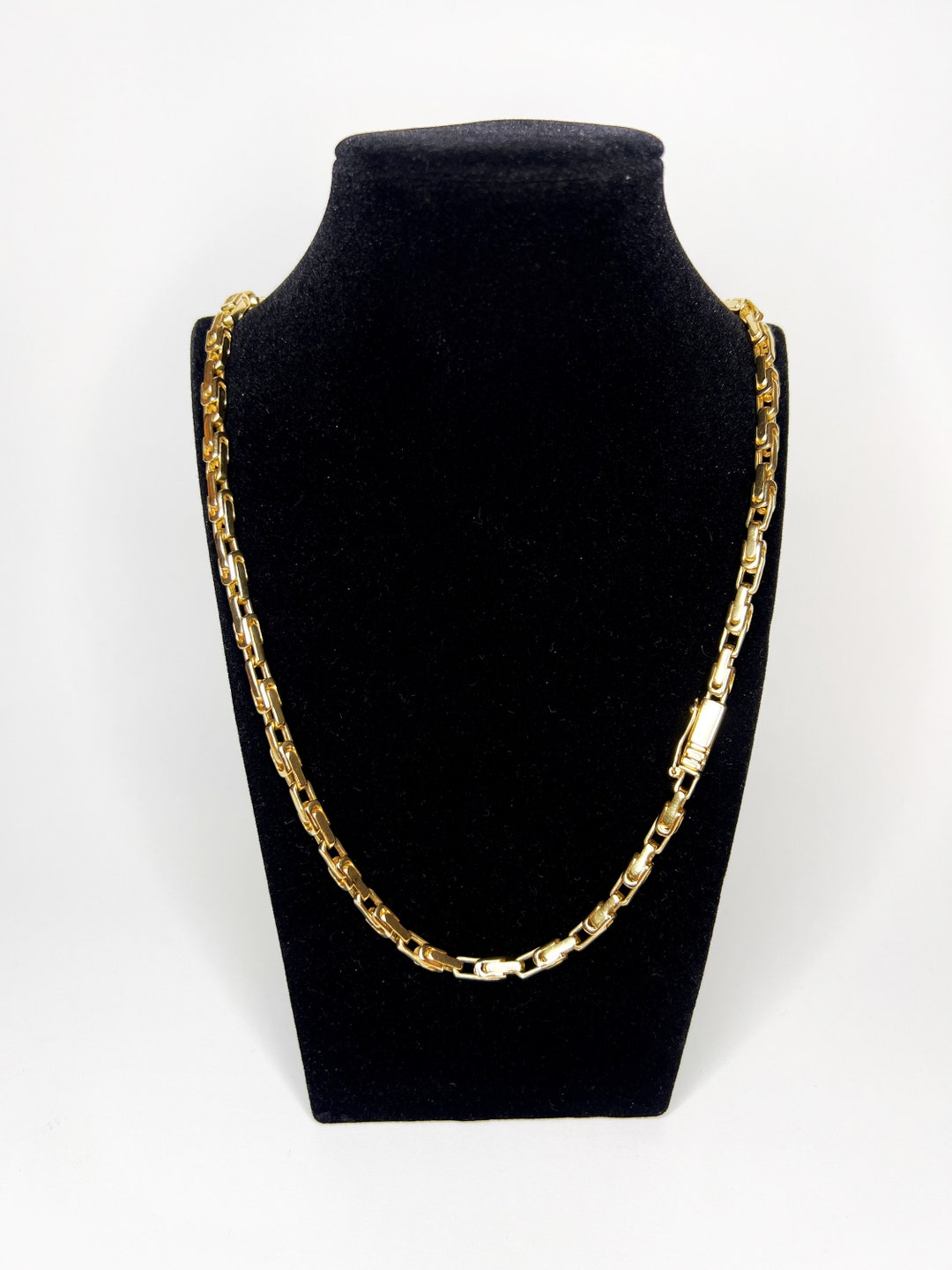 14k Real Gold Paperclip Chain Necklace 14k Handmade Chain 4 Etsy