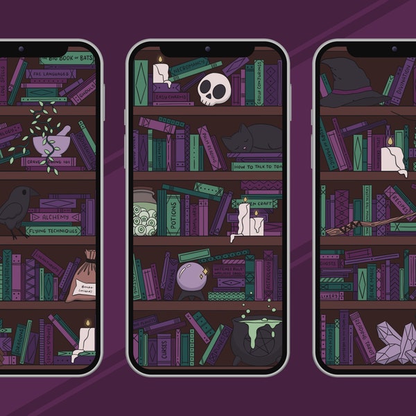 Bookshelf Wallpaper - Etsy