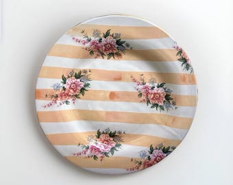 Vintage Orange Marmelade by MACKENZIE-CHILDS Dinner Plate 11.5” Victoria & Richard 1993