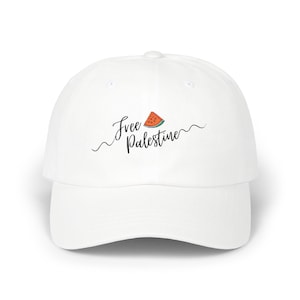 Gorra unisex clásica bordada de Palestina Libre (fuente negra)