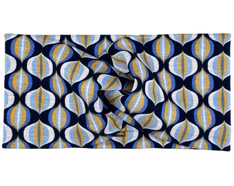 Stirnband Op Art Mid Century Blau Gelb