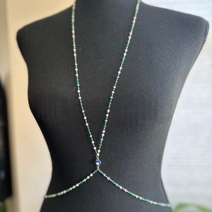 Green gold body chain
