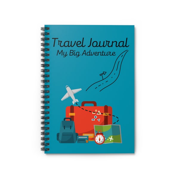 Spiral Bound Travel Notebook - Ruled Line, Travel Journal, Travel Notebook, Vacation Diary