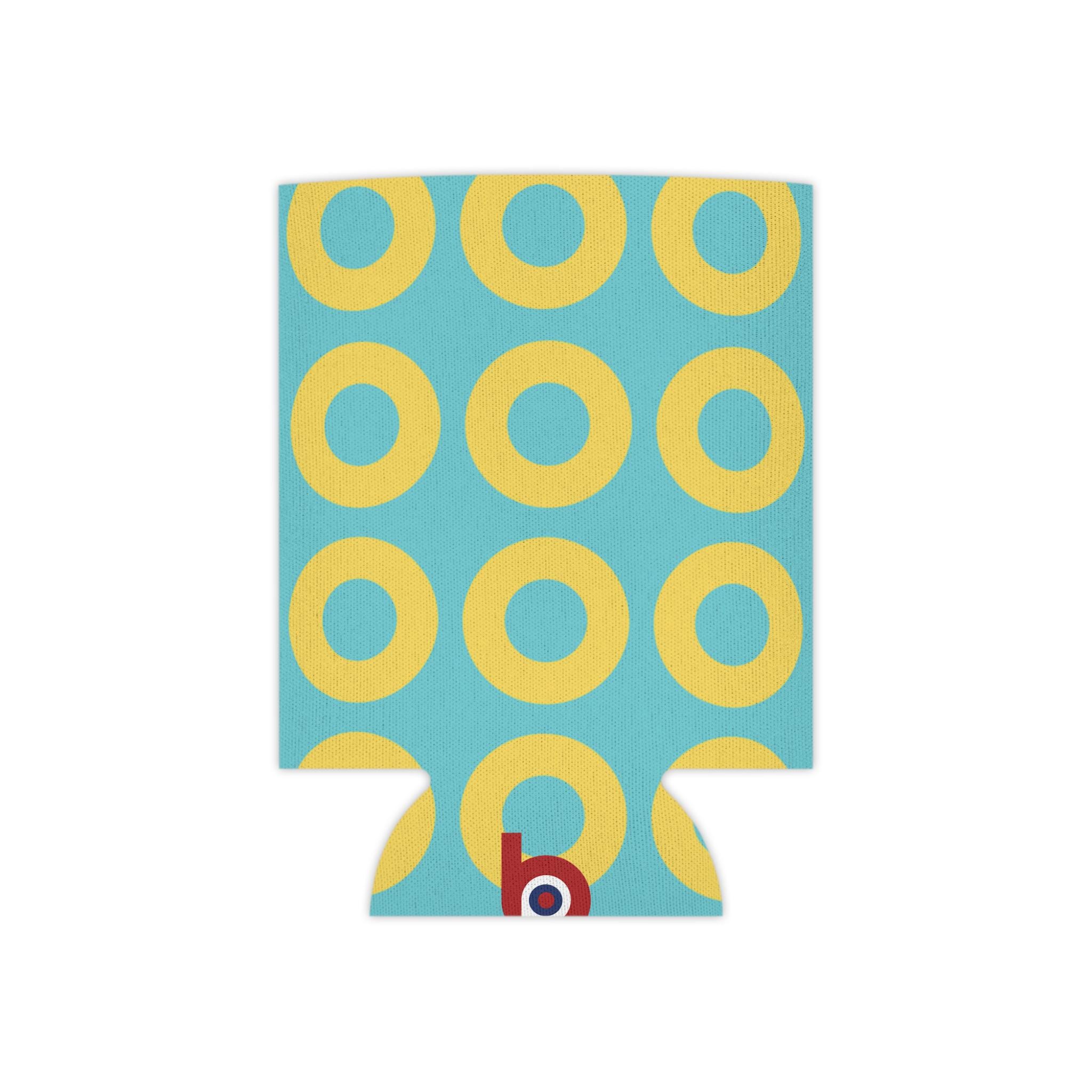 Phish Donut Beer Hugger Turquoise/ Yellow Can Cooler Sleeve