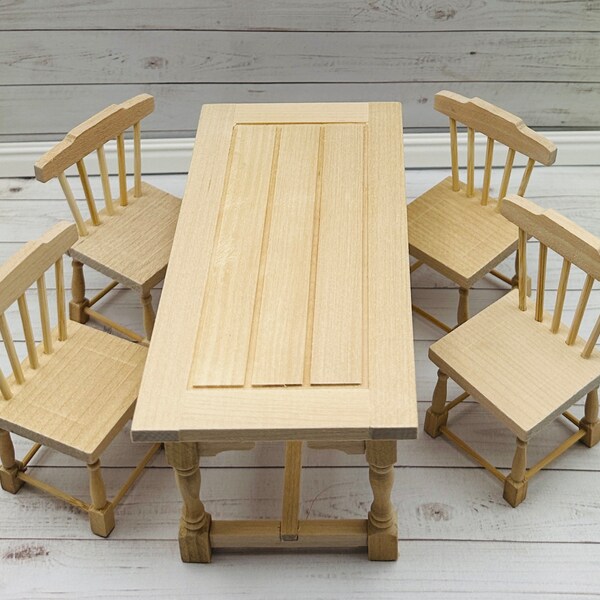 Unfinished Wood Kitchen Table Chairs - Etsy